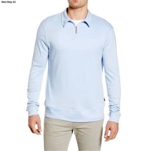 Stone Rose Men’s Performance 1/4 Zip Soft Cotton Pullover in Sky Blue Size XXL